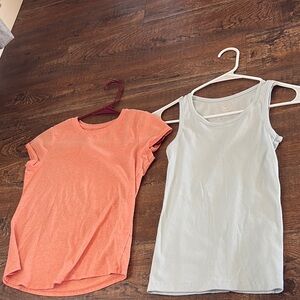 Orange and Light Blue Tops